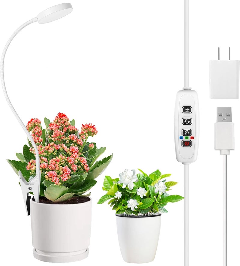 EWPJDK Grow Light for Indoor Plants Full Spectrum Plant Grow Lights 72 LED Plant Light Grow Lamp for Indoor Growing Pot Clip LED Plant Lamp (White, 1) - Image 1